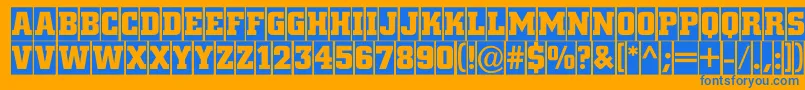フォントACitynovatitulcmBold – オレンジの背景に青い文字