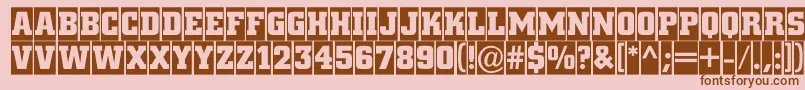 ACitynovatitulcmBold-fontti – ruskeat fontit vaaleanpunaisella taustalla