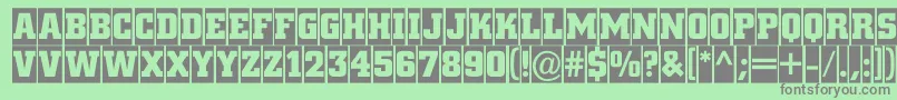 Шрифт ACitynovatitulcmBold – серые шрифты на зелёном фоне