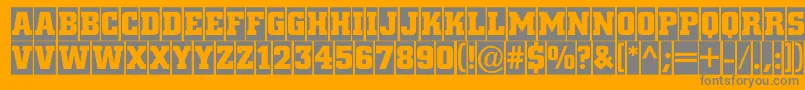 ACitynovatitulcmBold-Schriftart – Graue Schriften auf orangefarbenem Hintergrund