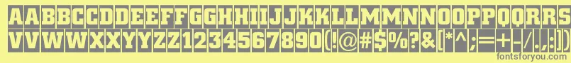 Шрифт ACitynovatitulcmBold – серые шрифты на жёлтом фоне