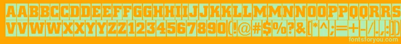フォントACitynovatitulcmBold – オレンジの背景に緑のフォント