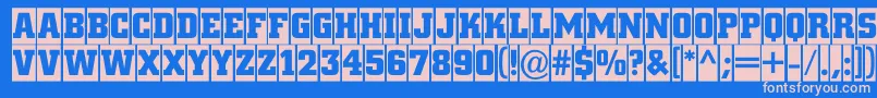 フォントACitynovatitulcmBold – ピンクの文字、青い背景