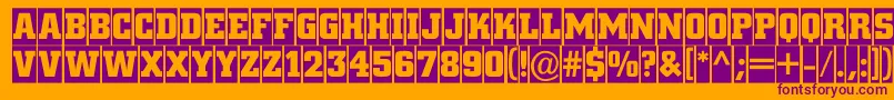 Шрифт ACitynovatitulcmBold – фиолетовые шрифты на оранжевом фоне
