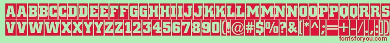 ACitynovatitulcmBold Font – Red Fonts on Green Background