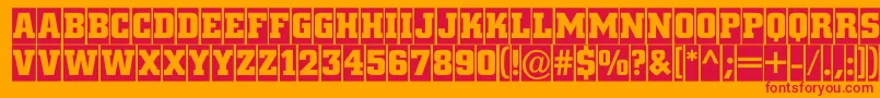 ACitynovatitulcmBold Font – Red Fonts on Orange Background