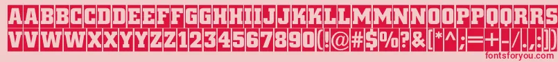 フォントACitynovatitulcmBold – ピンクの背景に赤い文字