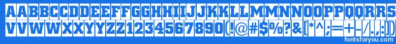 Шрифт ACitynovatitulcmBold – белые шрифты на синем фоне
