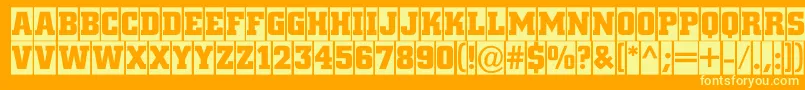 ACitynovatitulcmBold Font – Yellow Fonts on Orange Background