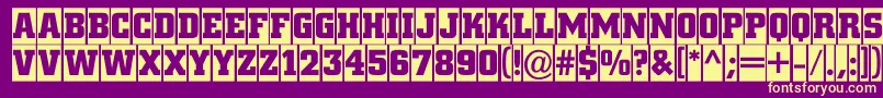 Шрифт ACitynovatitulcmBold – жёлтые шрифты на фиолетовом фоне
