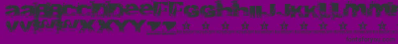 Abite-Schriftart – Schwarze Schriften auf violettem Hintergrund