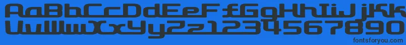 D3RoadsterismWide Font – Black Fonts on Blue Background