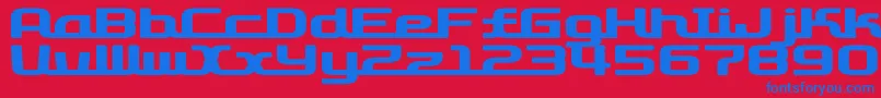 フォントD3RoadsterismWide – 赤い背景に青い文字