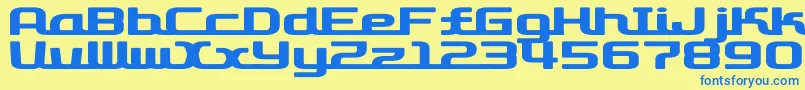 D3RoadsterismWide Font – Blue Fonts on Yellow Background