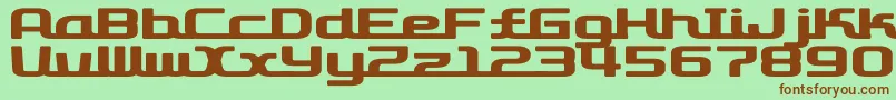 フォントD3RoadsterismWide – 緑の背景に茶色のフォント