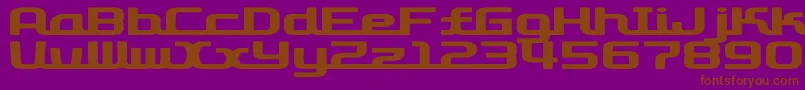 フォントD3RoadsterismWide – 紫色の背景に茶色のフォント