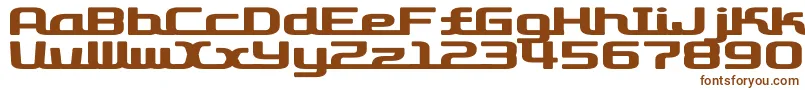 D3RoadsterismWide-fontti – ruskeat fontit valkoisella taustalla