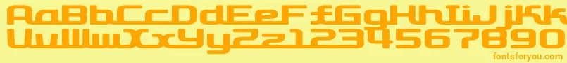 D3RoadsterismWide Font – Orange Fonts on Yellow Background