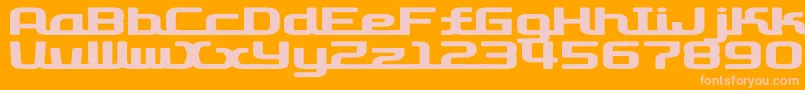 D3RoadsterismWide-fontti – vaaleanpunaiset fontit oranssilla taustalla