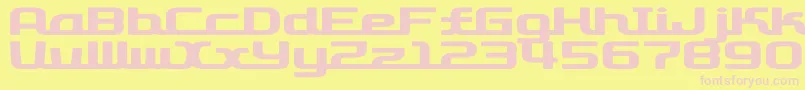 D3RoadsterismWide-fontti – vaaleanpunaiset fontit keltaisella taustalla