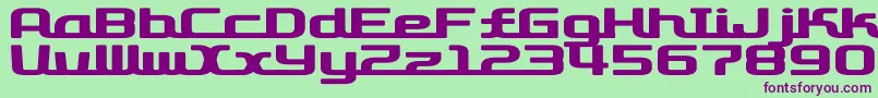 D3RoadsterismWide Font – Purple Fonts on Green Background