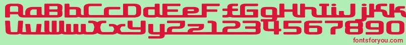 D3RoadsterismWide-fontti – punaiset fontit vihreällä taustalla