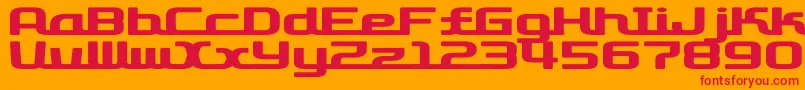 D3RoadsterismWide Font – Red Fonts on Orange Background