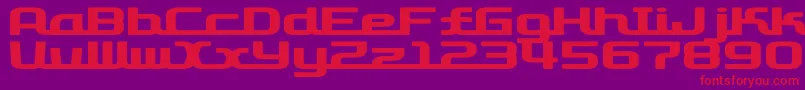 D3RoadsterismWide Font – Red Fonts on Purple Background