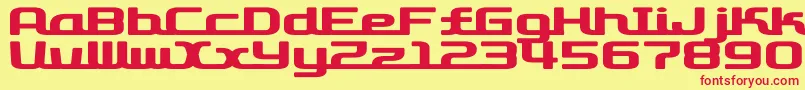 D3RoadsterismWide Font – Red Fonts on Yellow Background