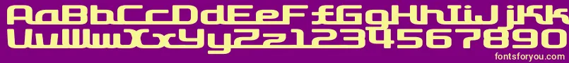 D3RoadsterismWide Font – Yellow Fonts on Purple Background