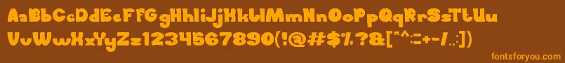 ForestThing-Schriftart – Orangefarbene Schriften auf braunem Hintergrund