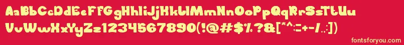 フォントForestThing – 黄色の文字、赤い背景