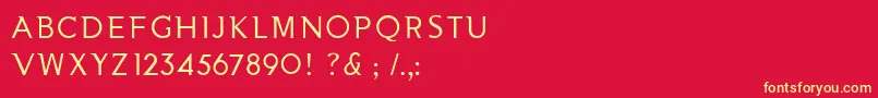 フォントNooaSemiserifRegular – 黄色の文字、赤い背景