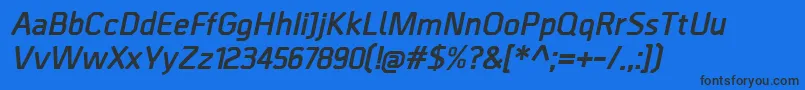 BordaBolditalic Font – Black Fonts on Blue Background