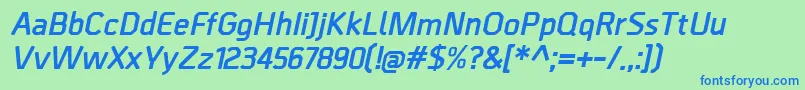 BordaBolditalic Font – Blue Fonts on Green Background