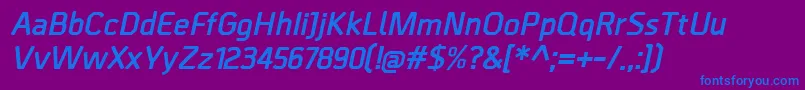 BordaBolditalic Font – Blue Fonts on Purple Background