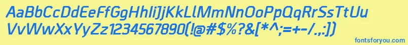 BordaBolditalic Font – Blue Fonts on Yellow Background