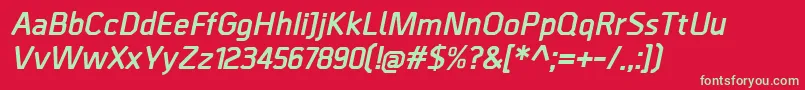 フォントBordaBolditalic – 赤い背景に緑の文字