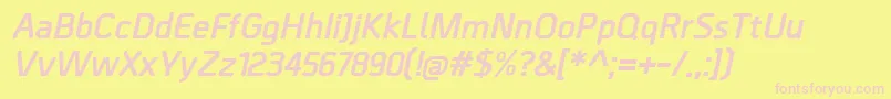 BordaBolditalic Font – Pink Fonts on Yellow Background