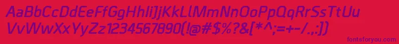 フォントBordaBolditalic – 赤い背景に紫のフォント