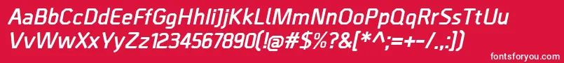 Fonte BordaBolditalic – fontes brancas em um fundo vermelho