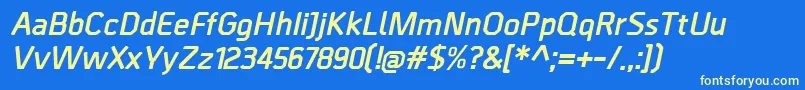 BordaBolditalic Font – Yellow Fonts on Blue Background
