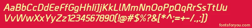BordaBolditalic Font – Yellow Fonts on Red Background