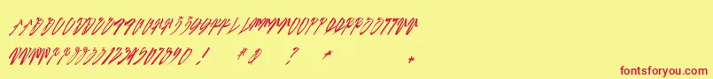 SexySlantUrbanhookupz Font – Red Fonts on Yellow Background