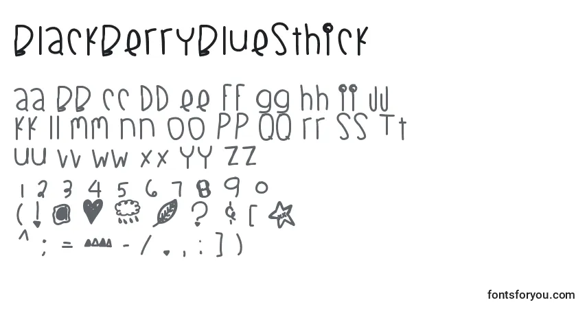 Blackberrybluesthick Font – alphabet, numbers, special characters