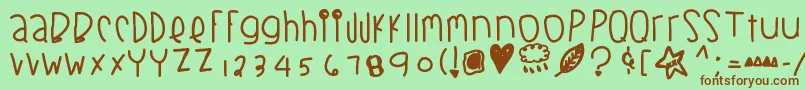 Шрифт Blackberrybluesthick – коричневые шрифты на зелёном фоне