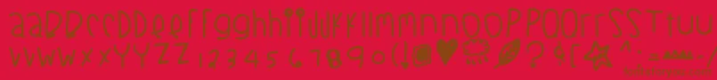 Czcionka Blackberrybluesthick – brązowe czcionki na czerwonym tle