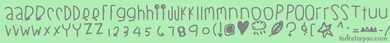 Blackberrybluesthick Font – Gray Fonts on Green Background