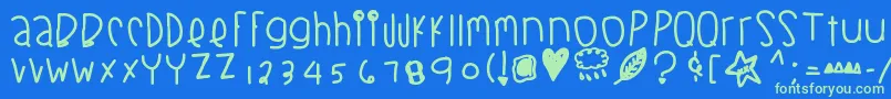 Blackberrybluesthick Font – Green Fonts on Blue Background