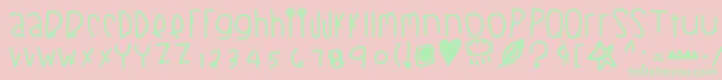 Blackberrybluesthick-Schriftart – Grüne Schriften auf rosa Hintergrund